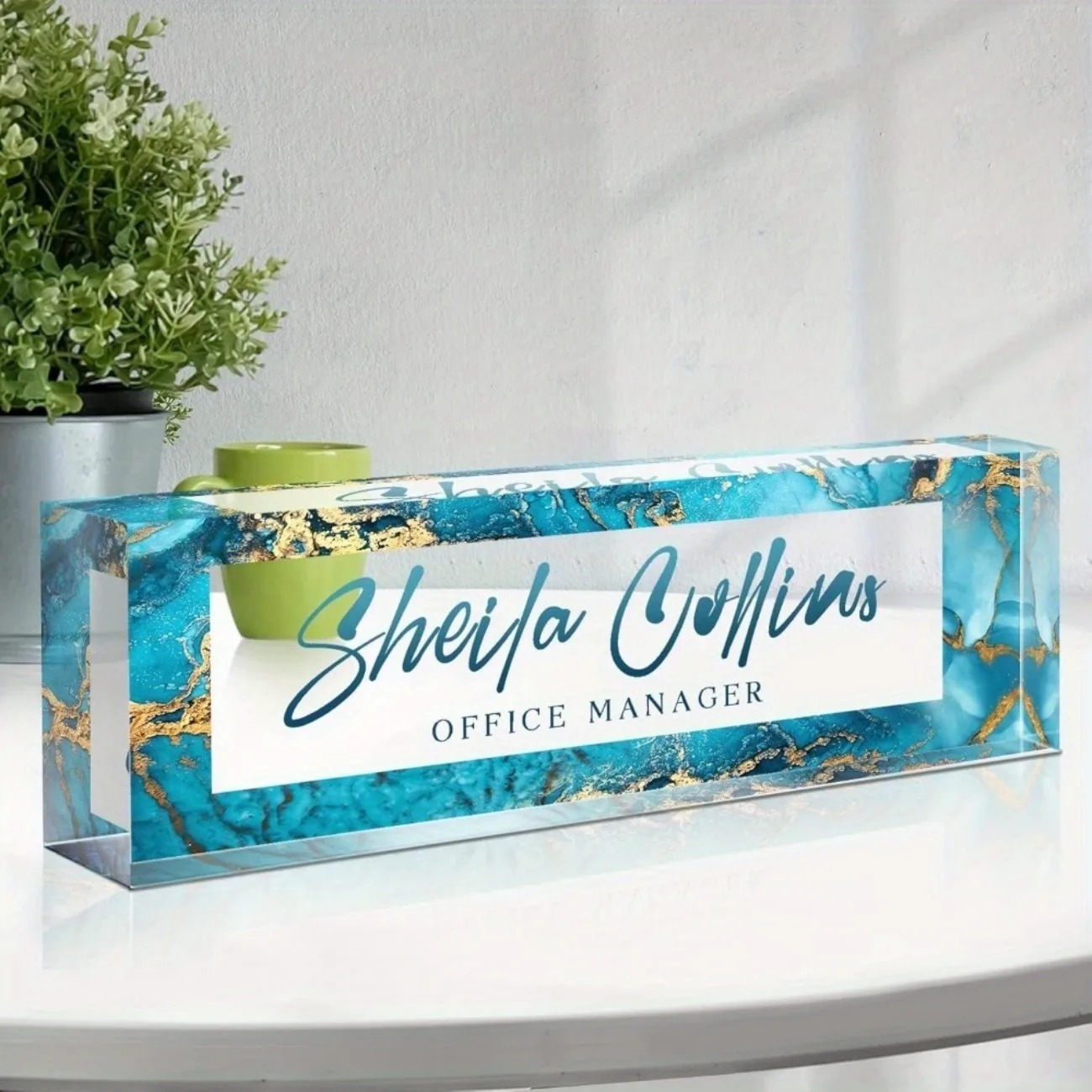 Desk Name Plate - [2D Plano] Placa de Nome de