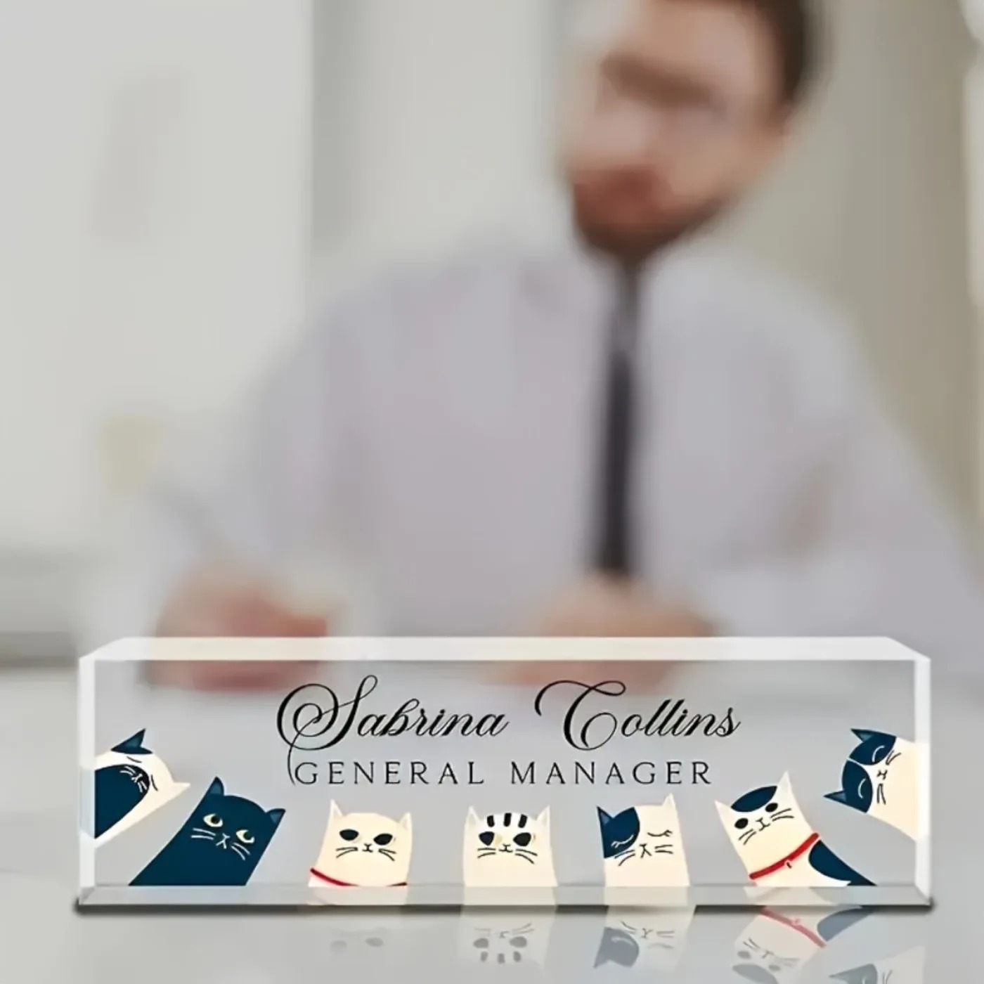 Desk Name Plate - [2D Plano] Placa de Nome de
