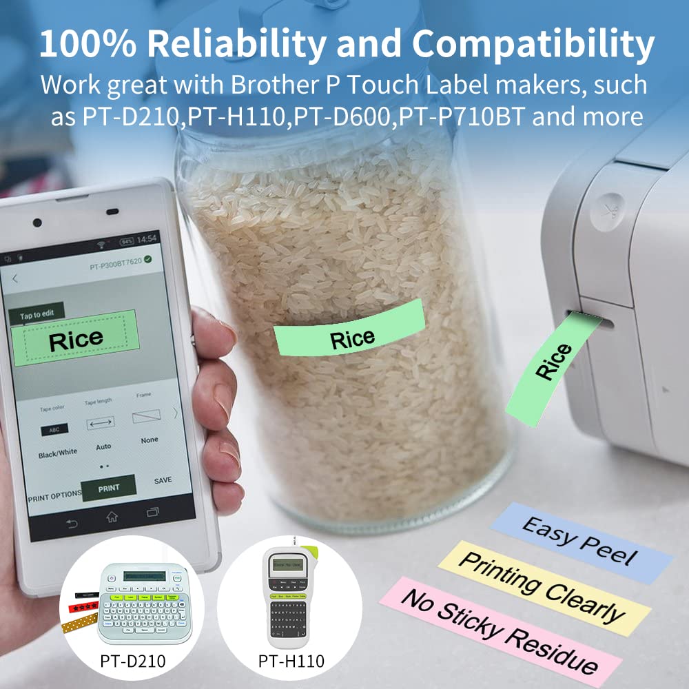 Matt fita compatível para Brot - Label Printer Tape avaliação e preço