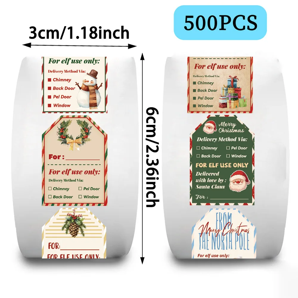 Rolo de 500 Adesivos de Natal, - Label Printer Tape avaliação e preço
